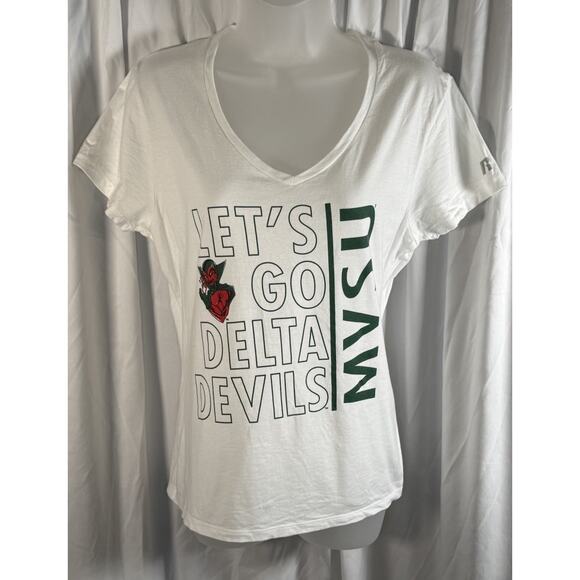 Russell Mississippi Valley State University T-Shirt, White & Green, Sz: M, 84-04 - Picture 12 of 13